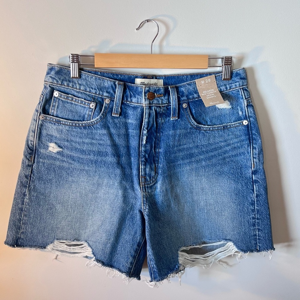 Madewell NWT Relaxed Mid-Length Demin Shorts